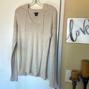EUC Calvin Klein tan lightweight hooded sweater
